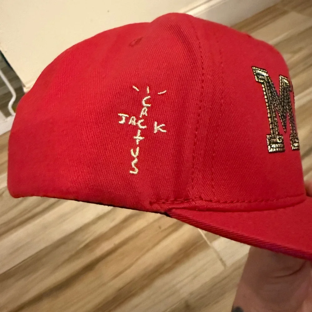Mitchell & Ness Travis Scott Cactus Jack MSU Michigan State Snapback Hat Red‎ OS